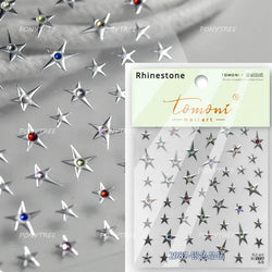 Silver Star Moon Clock Watch Cherry Love Heart Bowknot Gird Irregular Lines Dot Liquid Lava Nail Art Stickers Manicure Decals (ONLINE ORDER ONLY)