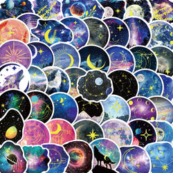 10/50Pcs NEW Moonlight Star Graffiti Stickers for Suitcase Skateboard Laptop Luggage Phone Car Styling Decal Waterproof Sticker (ONLINE ORDER ONLY)