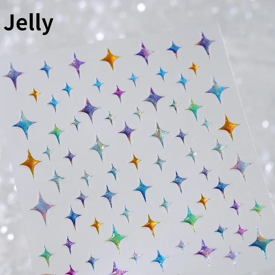 Dreamy Moon Star Cloud Butterfly Starrylight Rhinestone 5D Soft Embossed Relief Nail Art Sticker 3D Decal Decoration Manicure (ONLINE ORDER ONLY)