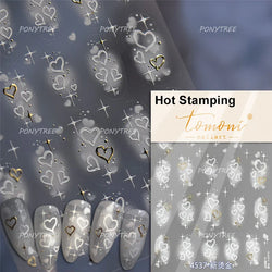 Line Love Heart Arc French Romantic Curve Punk Attitudinal Hollow Geometric Figure Adhesive Nail Art Stickers Manicure Decals (Online Order Only)