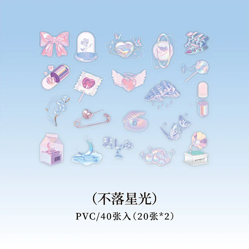 40pcs/lot Ins Retro Romantic 3D Decoration Stickers Diary DIY Scrapbooking Sticker Kawaii Korean Stationery Personalizd (ONLINE ORDER ONLY)