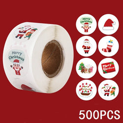 100-500pcs Merry Christmas Holiday Decoration Sticker 2.5cm Party Gift Baking Seal Sticker Invitation Letter Envelope Sticker (ONLINE ORDER ONLY)