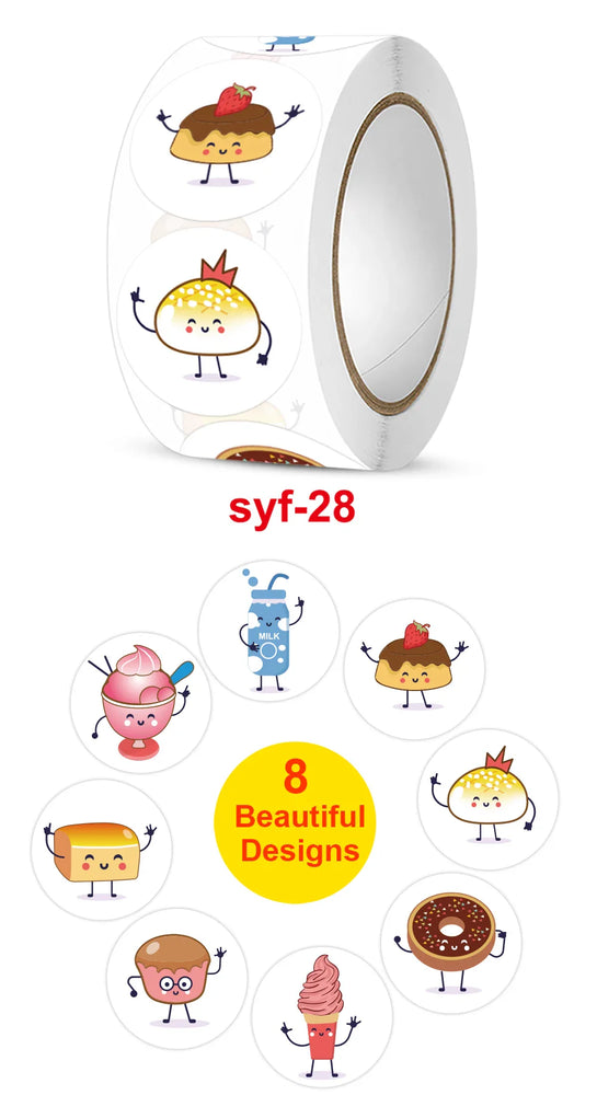 Smile Face Sticker Kids Reward Sticker Yellow Dots Labels Happy Animal  Sticker Kids Toys School Teacher Student Stationery (ONLINE ORDER ONLY)