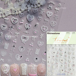 Line Love Heart Arc French Romantic Curve Punk Attitudinal Hollow Geometric Figure Adhesive Nail Art Stickers Manicure Decals (Online Order Only)