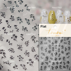 Hazy Feeling Bluestar-Amsonia Hubristic Blue Star Flower Floral Print 5D Soft Embossed Adhesive Nail Art Sticker Manicure Decals (ONLINE ORDER ONLY)