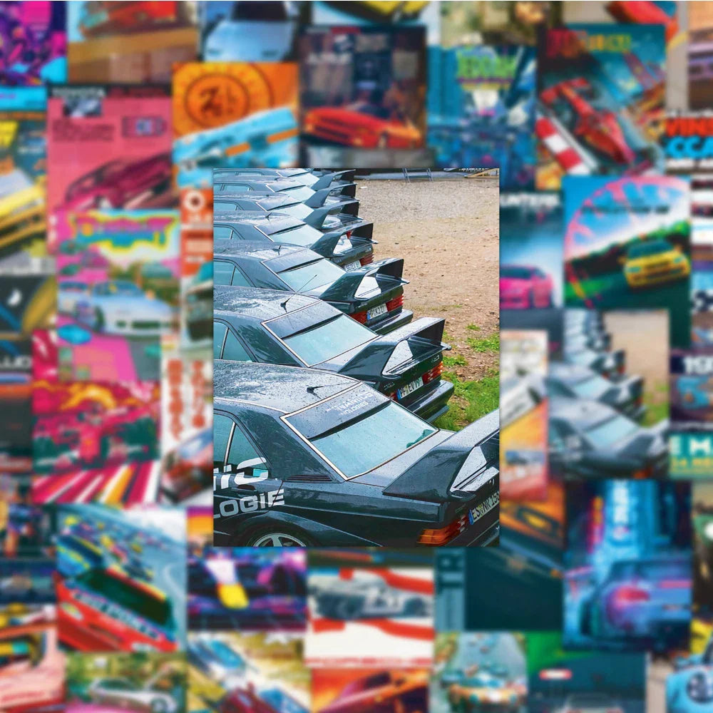 10/30/50pcs Vintage JDM Retrofit Racing Car Graffiti Stickers Poster Car Skateboard Laptop Motorcycle Waterproof Sticker Kid Toy (ONLINE ORDER ONLY)