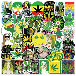 10/30/50PCS Funny Characters Leaves Weed Smoking Stickers Kid Toy PVC Waterproof Decals DIY Suitcase Motorcycle Bike Car Sticker (Online Order Only)