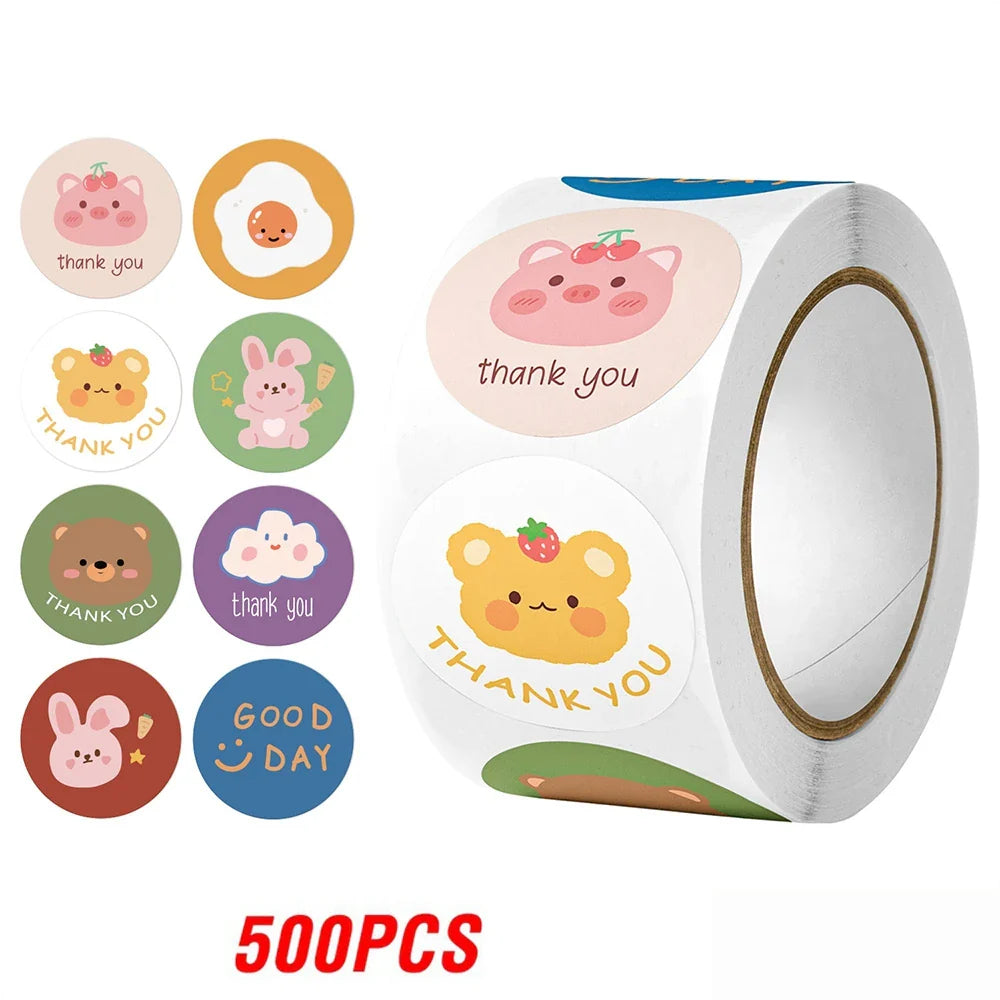 100-500pcs Cute Sticker for Kids Animals Face Reward Sticker for Classroom Teacher Supplies Motivational Scrapbooking (ONLINE ORDER ONLY)
