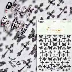 Charming Geometric Black Khaki Brown Grid Houndstooth Snowflake Flat Chic  Adhesive Nail Art Decoration Stickers Manicure Decals (Online Order Only)