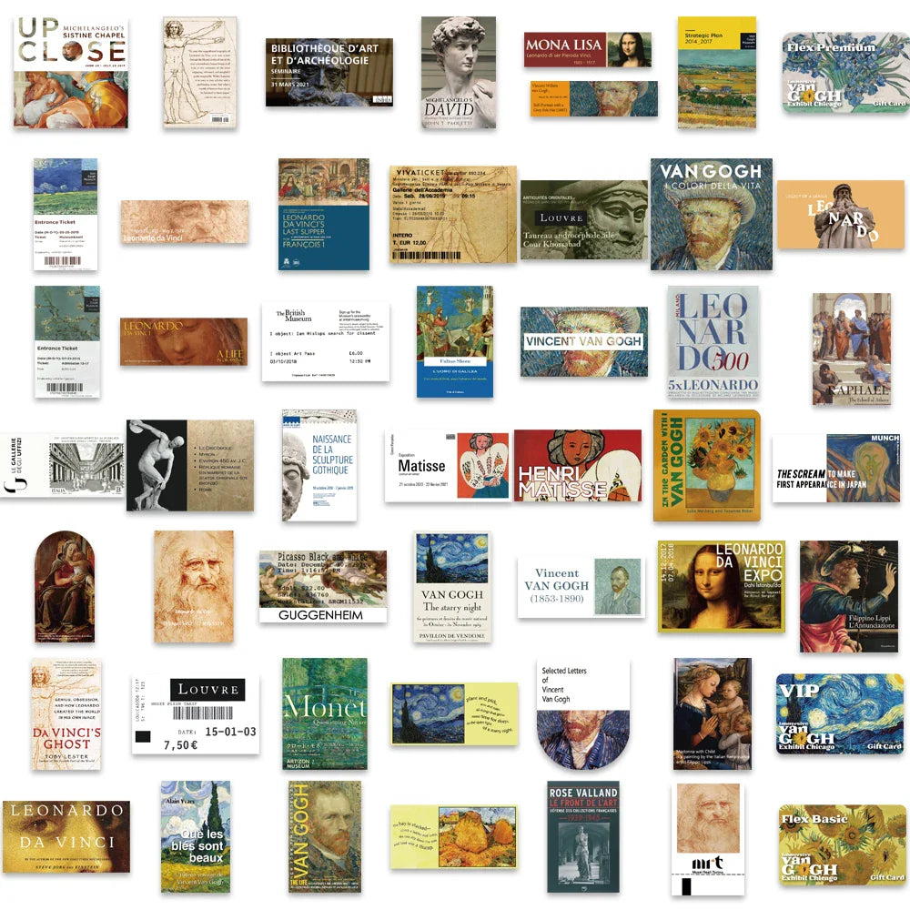 40/50Pcs Van Gogh Artist Oil Painting Style Art Pattern Sticker for Laptop Phone Guitar Suitcase Notebook Motorcycle Car Sticker (ONLINE ORDER ONLY)