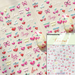 Mini Fruit Cherry Charming Strawberry Ribbon Line Bowknot Jelly Charming Chic Self Adhesive Nail Art Stickers Manicure Decals (ONLINE ORDER ONLY)