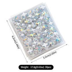 30Pcs Laser Silver/White Flowers Hearts Nail Sticker Star/Moon Mixed Shapes Design Self-adhesive Sticker Acrylic Manicure Access (Online Order Only)