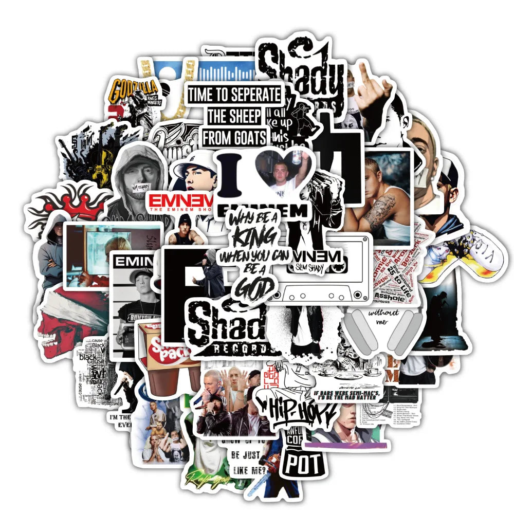 Killer White Detroit Rapper Eminem Sticker Pack (ONLINE ORDER ONLY)