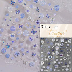 Lace Butterfly Hollow Out Fabric Romantic Flower Pattern Chic Adhesive Nail Art Sticker Rhinestone Manicure Decals Nail Supplies (ONLINE ORDER ONLY)