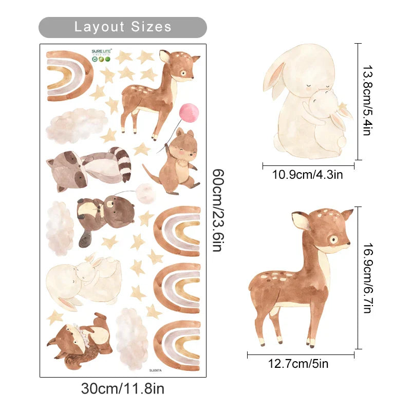 Boho Forest Animal Wall Decals Kids Room Decor (ONLINE ORDER ONLY)