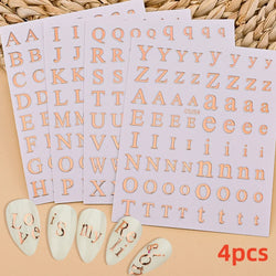 8pcs Gothic Alphabet Design Nail Art Stickers Retro English Letter Nail Art Stickers 3D Self-Adhesive Designs Nail Art Supplies* (Online Order Only)