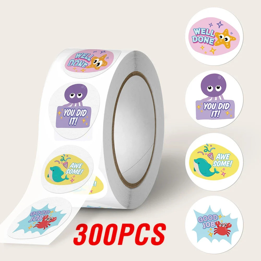 100-500pcs Cartoon Animal Reward Sticker Label Thank You Cute Sticker DIY Gift Sealing Label Decoration Stationery Sticker (ONLINE ORDER ONLY)
