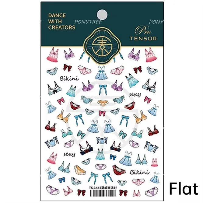 Summer Beach Bikini Watermelon Strawberry Ice Cream Soda Coconut Tree Fan Juice Crab Nail Art Decoration Stickers Manicure Decal (ONLINE ORDER ONLY)