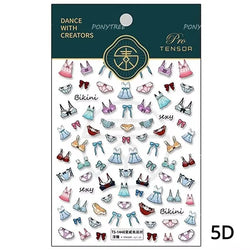 Summer Beach Bikini Watermelon Strawberry Ice Cream Soda Coconut Tree Fan Juice Crab Nail Art Decoration Stickers Manicure Decal (ONLINE ORDER ONLY)
