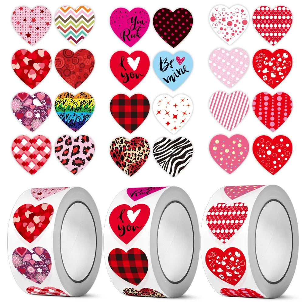 100-500pcs Heart-shaped Wedding Sticker Label Self-adhesive Sealing Decoration Sticker Invitation Label Birthday Party Stickers (ONLINE ORDER ONLY)