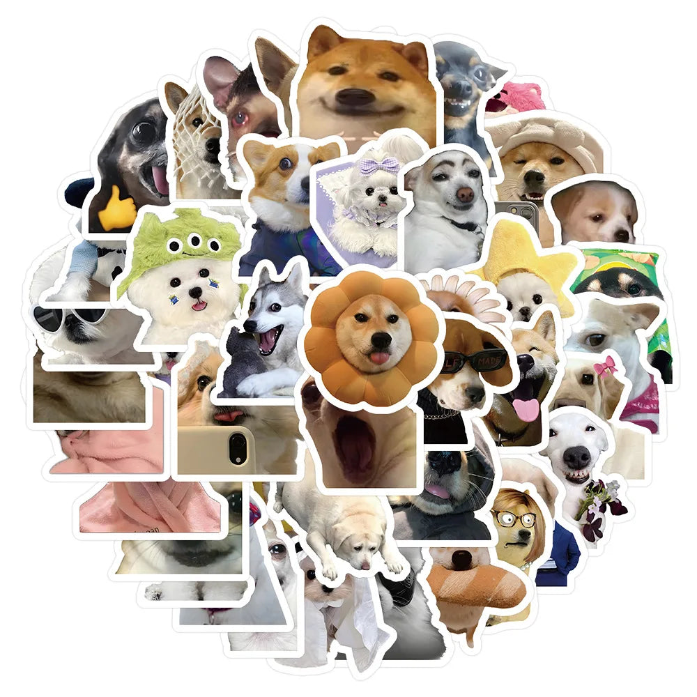 10/30/50PCS Cute Dog Animals Stickers Funny Meme Cartoon Decals Decoration DIY Notebook Fridge Laptop Phone Car Sticker For Kids (ONLINE ORDER ONLY)