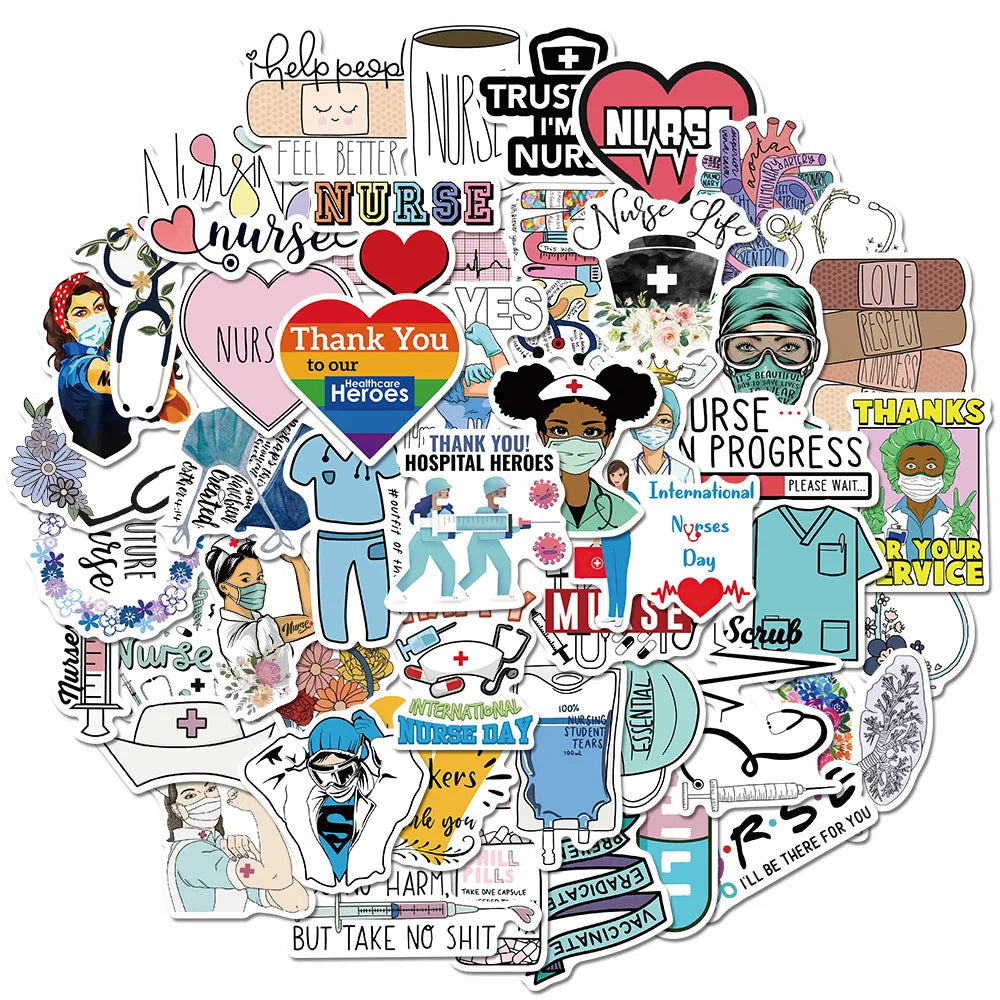 10/50/100Pcs/set Doctor Nurse TV Show Scrapbooking Stickers Decal for For Guitar Laptop Luggage Car Fridge Graffiti Sticker (ONLINE ORDER ONLY)