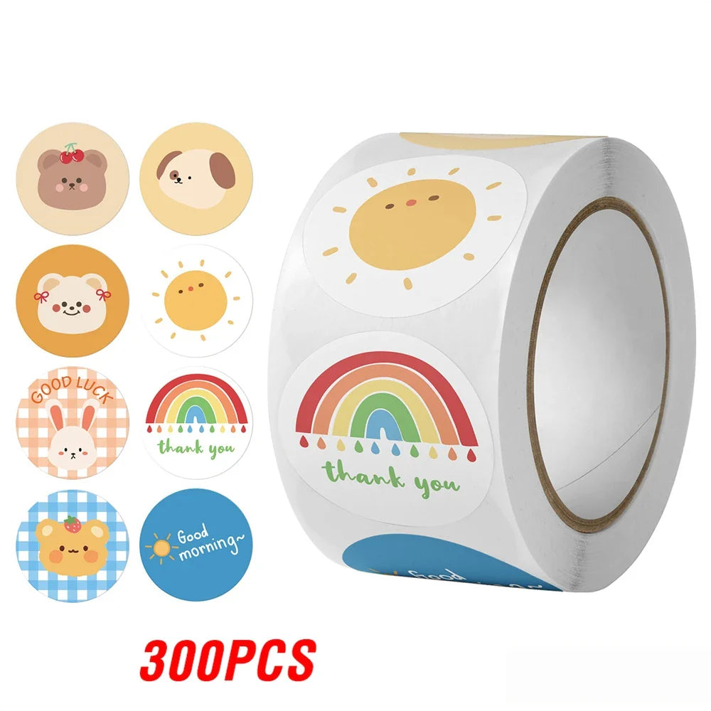100-500pcs Cute Sticker for Kids Animals Face Reward Sticker for Classroom Teacher Supplies Motivational Scrapbooking (ONLINE ORDER ONLY)