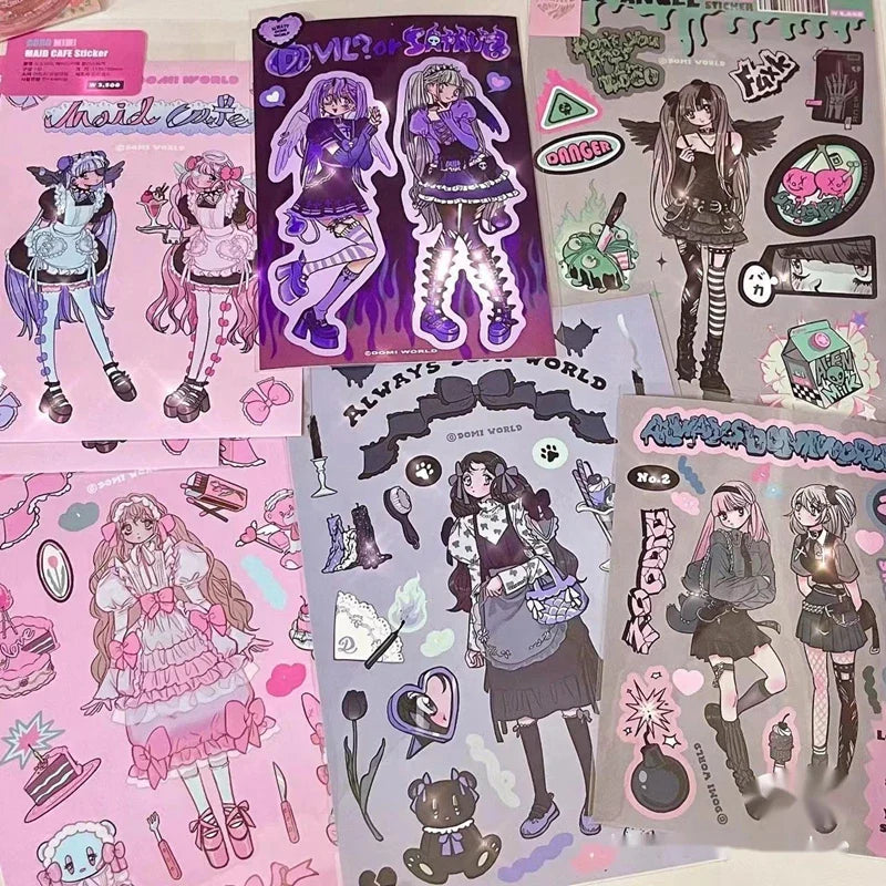 Korean ins Sweet Cool Girl Sticker Diary Scrapbooking DIY Album Decoration Sticker Aesthetic Stationery Art Supplies Personalizd (ONLINE ORDER ONLY)