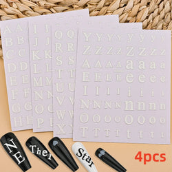 8pcs Gothic Alphabet Design Nail Art Stickers Retro English Letter Nail Art Stickers 3D Self-Adhesive Designs Nail Art Supplies* (Online Order Only)