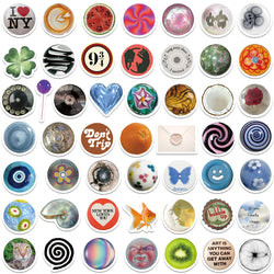 10/30/50/100PCS Funny Cartoon Ins Style Round Stickers Graffiti Decals Waterproof Notebook Phone Bike Guitar Fridge Kids Toys (ONLINE ORDER ONLY)