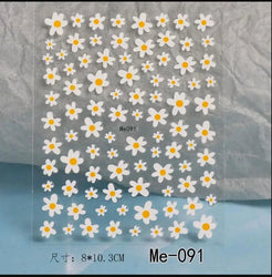 1PC Elegant 3D Daisy Flower Nails Art White Florals Petals Flowers Back Glue Nail Stickers Gel Polish Sticky Manicure Decoration (ONLINE ORDER ONLY)
