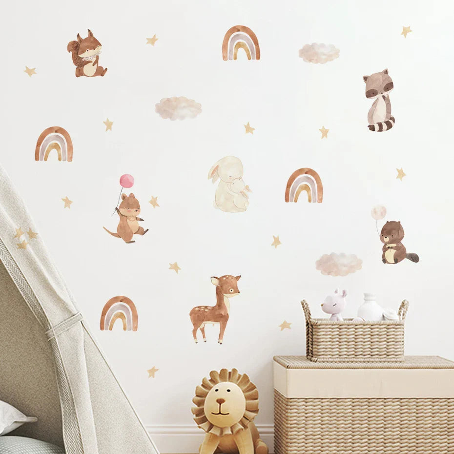 Boho Forest Animal Wall Decals Kids Room Decor (ONLINE ORDER ONLY)