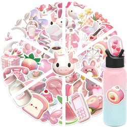 50PCS Kawaii Pink Love PVC Sticker Aesthetic Korean Stationery Decoration Scrapbooking School Supplies for Kids (ONLINE ORDER ONLY)