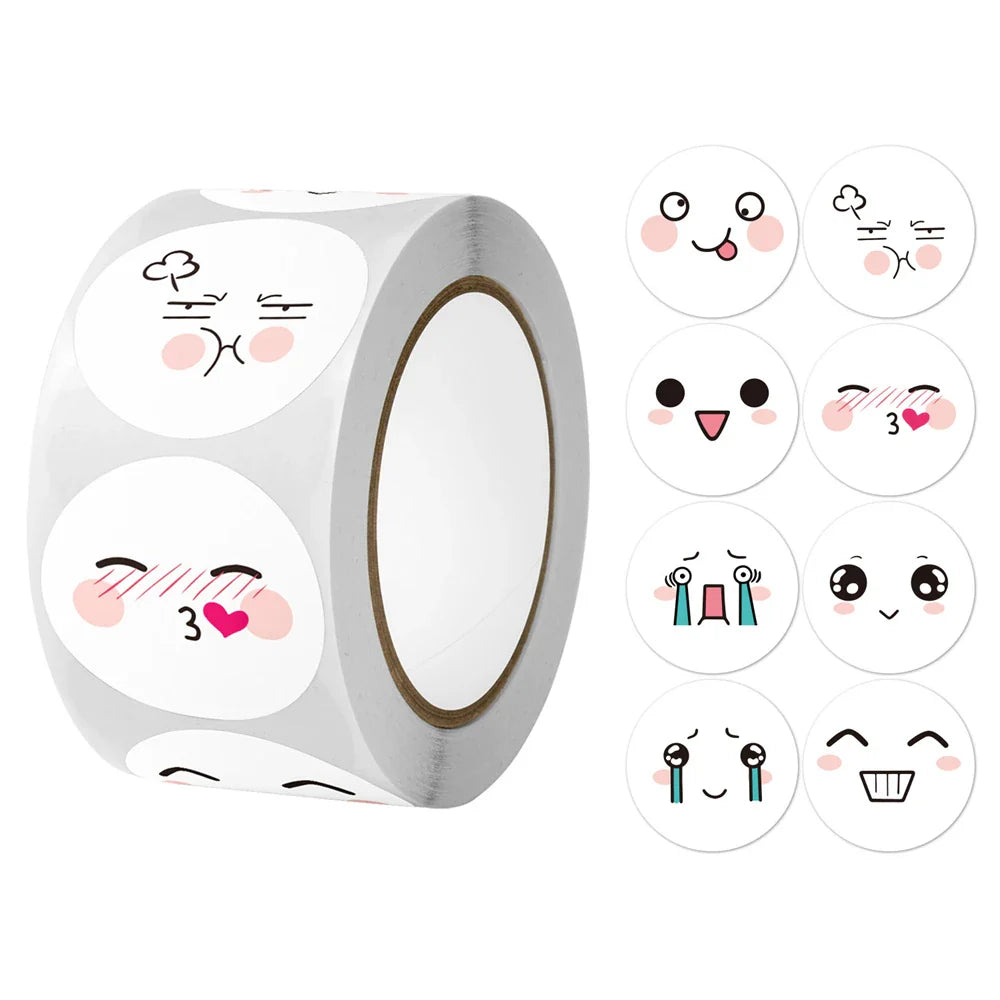 500pcs/roll Cute Cartoon Sealing Stickers Thank you Sticker Envelope Gift Decor Labels Children Stationery Stickers 1 Inch (ONLINE ORDER ONLY)