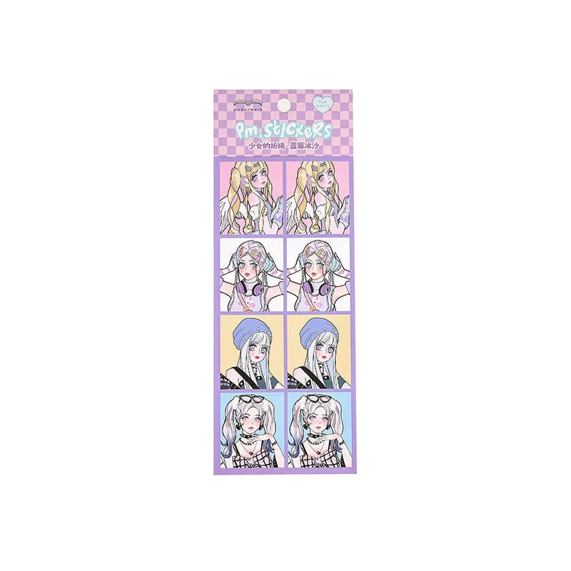 2pcs Ins Korean Style Anime Girl Scrapbooking Stickers Collage Diary Journal DIY Craft Aesthetics Decorative Stickers Stationery (ONLINE ORDER ONLY)