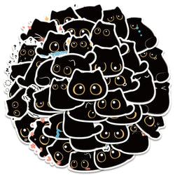 40pcs Cute Kawaii Cartoon Black Cat Stickers Kids Toy Vinyl Waterproof Graffiti For Laptop Phone Notebook Bicycle Car Decals (ONLINE ORDER ONLY)