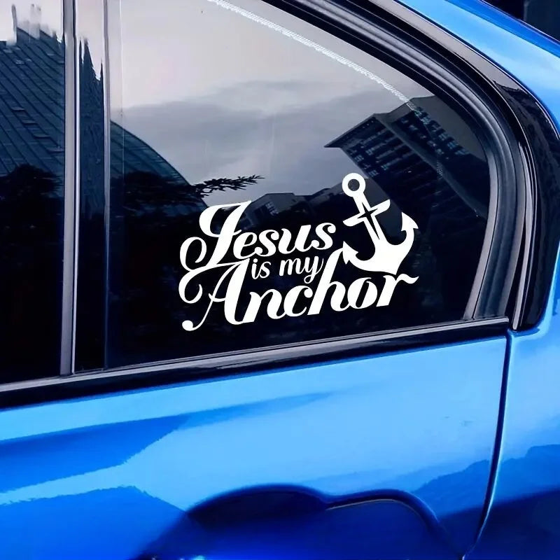“Jesus is my Anchor” Stickers，Christian God Car Body Bumper Vinyl Decal Car Accessories，for Car Truck Motorcycle ,Self-adhesive (ONLINE ORDER ONLY)