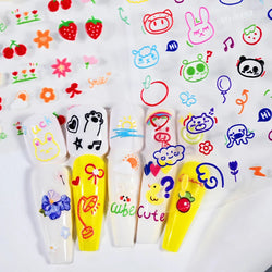 1 Sheet 5D Embossed Nail Art Stickers Graffiti Heart Flower Design Nail Art Decals Self-Adhesive DIY Manicure Nail Art Supplies* (ONLINE ORDER ONLY)