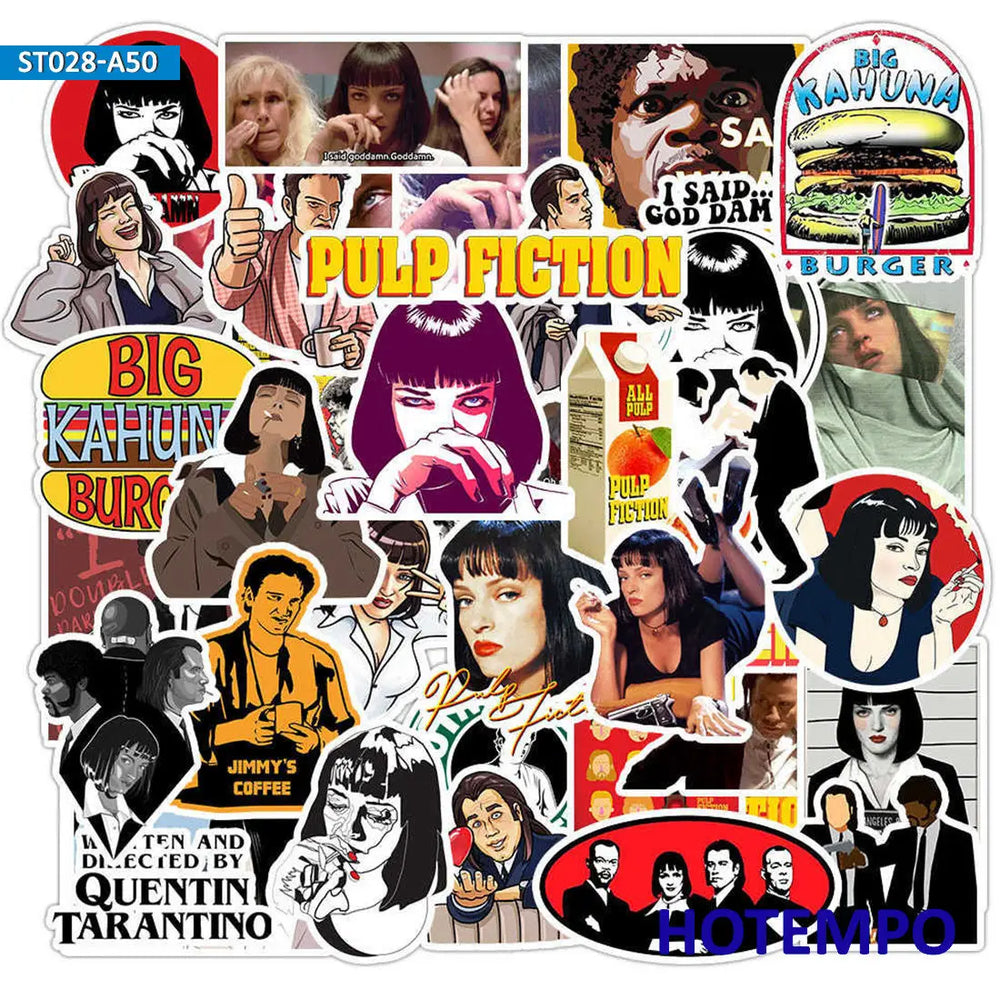 50pcs Classic Movie Pulp Fiction Sticker Pack (ONLINE ORDER ONLY)