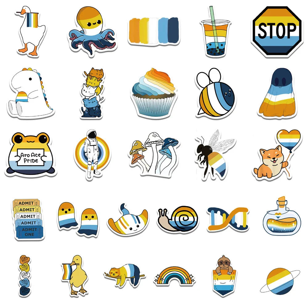 10/30/52PCS Aroace Pride LGBTQ Sticker Packs (ONLINE ORDER ONLY)