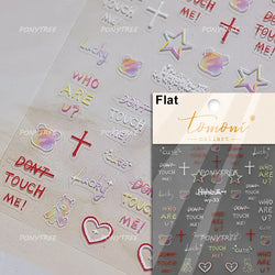 Lovely Heart Strawberry Cherry Bowknot Lace Lolita Crystal Rhinestone Line Rococo Chic Adhesive Nail Art Sticker Manicure Decals (ONLINE ORDER ONLY)