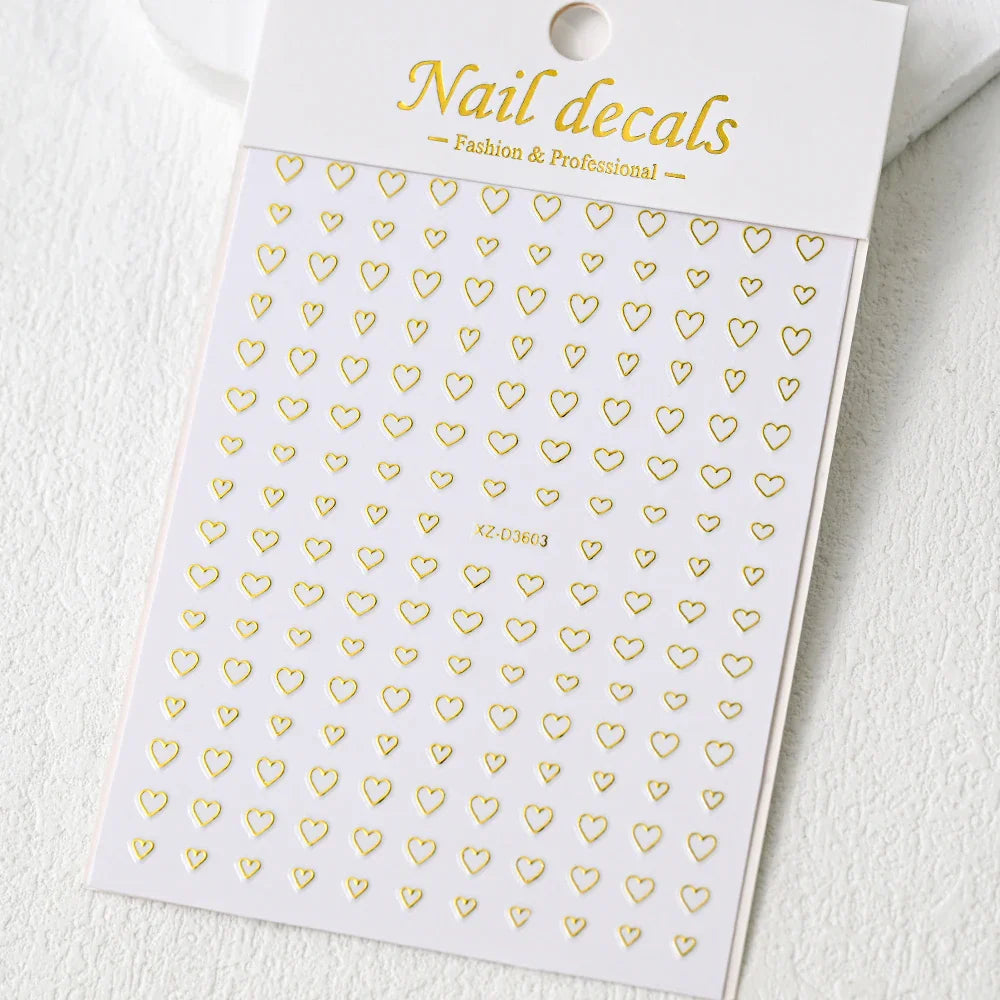 1Sheet Laser Star Nail Stickers 3D Metallic Mirror Gold/Silver Irregular Star Manicure Decals Y2K Self Adhesive Nails Decoration (ONLINE ORDER ONLY)