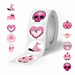 500Pcs Pink Halloween Stickers Ghost Pumpkin DIY Decoration (Online Order Only)