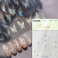 Dreamy Chic Butterfly Flower Bowknot Square Rhinestone Crystal 5D Self Adhesive Nail Art Stickers Fantasy Shiny Manicure Decals (ONLINE ORDER ONLY)