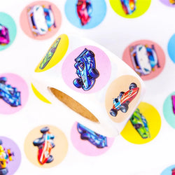 500PCS Cartoon Speed Car Sticky Paper Sticker Labels Thank You Sticker Sealing Stationery Supplies DIY Decoration Scrapbooking (ONLINE ORDER ONLY)