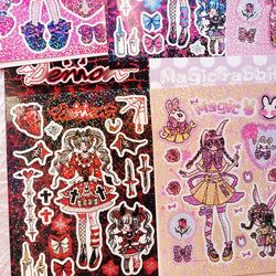 New Ins Cute Devil Bunny Girl Stickers Diary Scrapbooking DIY Album Decoration Sticker Aesthetic Personalized Kawaii Stationery (ONLINE ORDER ONLY)