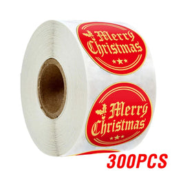 Rose Gold Merry Christmas Stickers Scrapbook 1inch 100-500pcs Sealing Label Stickers For Party DIY Packaging Stationery Stickers (ONLINE ORDER ONLY)