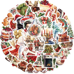 Christmas Santa Stickers 10/30/50pcs Cute Decals for Laptop Fridge Suitcase Notebook Party Decoration Kids Gift (Online Order Only)