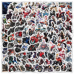 Motorcycle Girl Cartoon Animal Stickers for Laptop Luggage Snowboard Decals (Online Order Only)