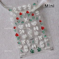 Pink Hot Stamping Flower Charm Peach Blossom Canglan Clover Daisy Pearl Self Adhesive Nail Art Decoration Sticker Manicure Decal (ONLINE ORDER ONLY)